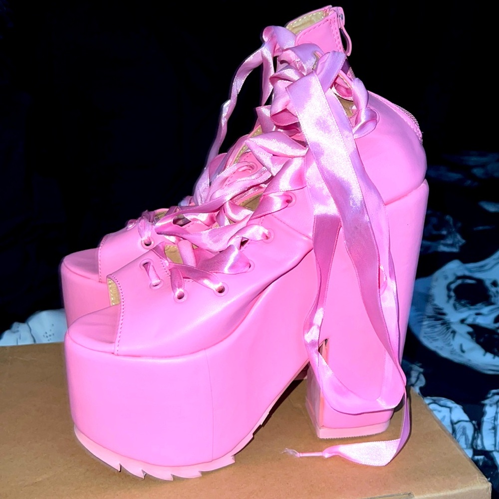 Pink Ballerina Platform Shoes
